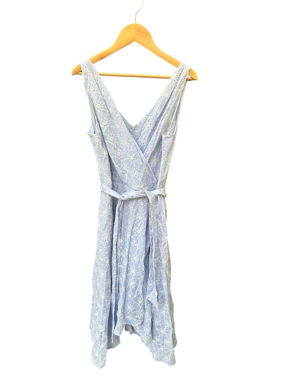 DKNY Light Blue Embroidered V-Neck Women’s Dress